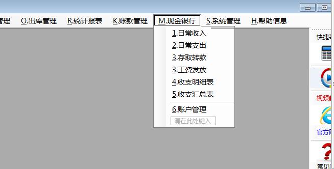 ERP软件现金银行功能