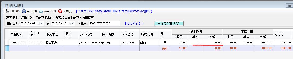 出库利润统计表利润表