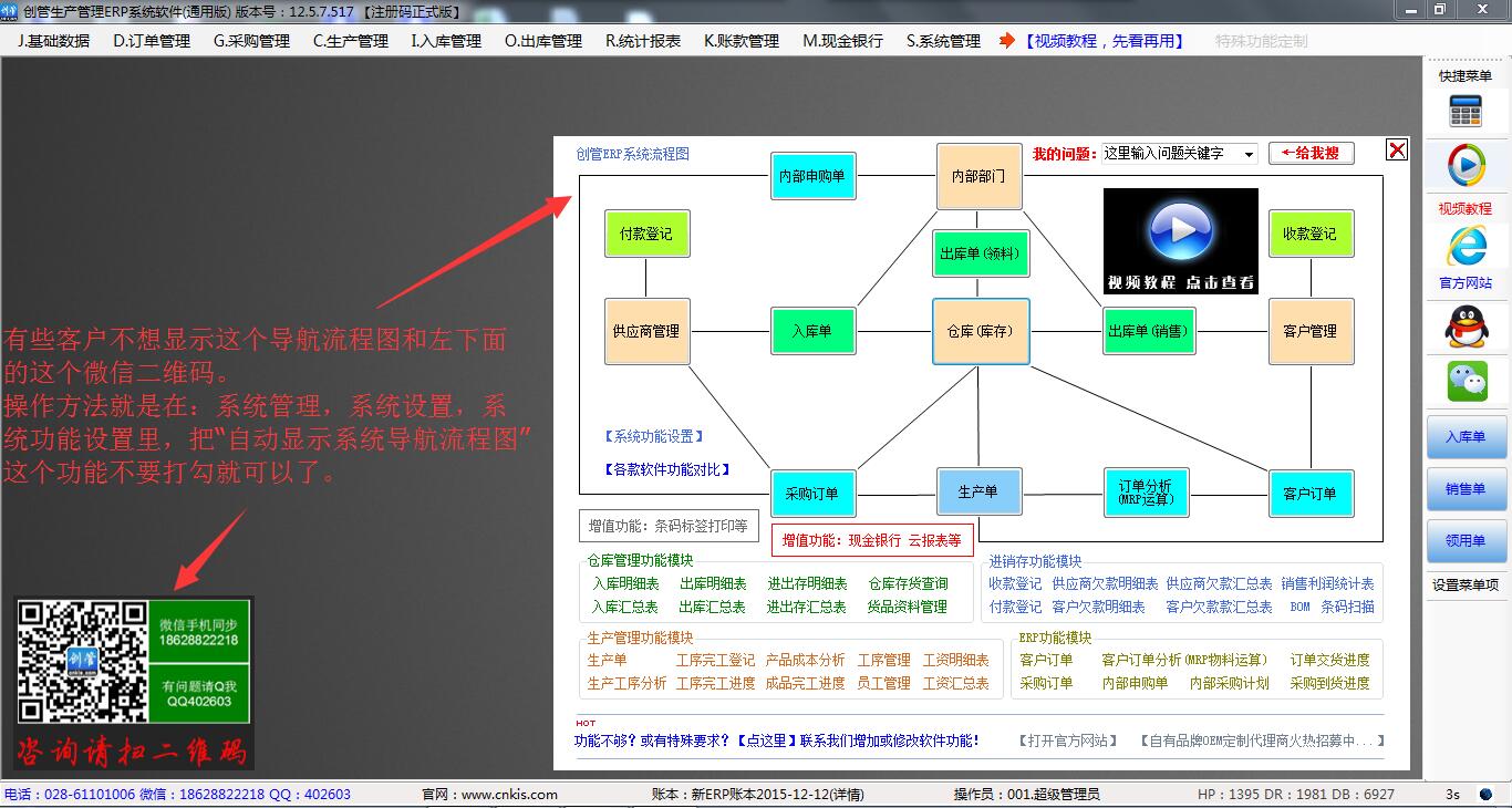 erp系统导航流程图菜单